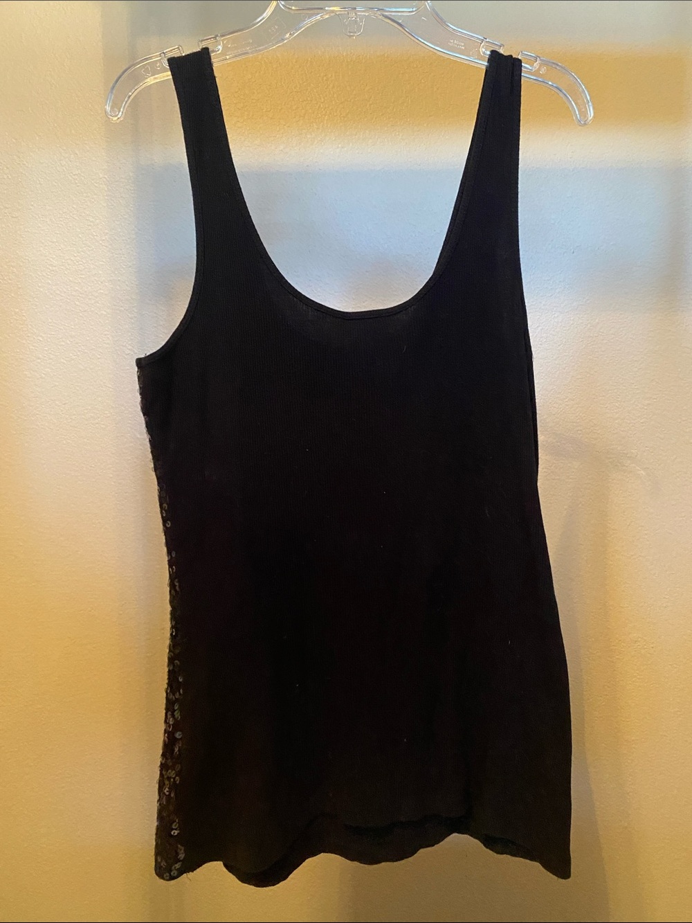 Express Black Sequin Tank Top - Picture 5 of 8